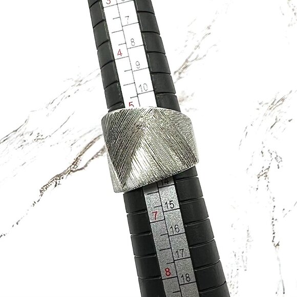 Bianca Milano 925 Sterling Silver Basketweave Cocktail Band Ring Size 6 - Picture 3 of 5